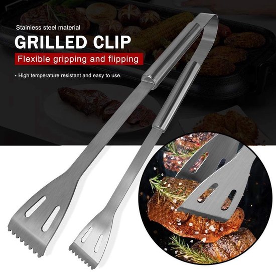 18-delige set van roestvrijstalen BBQ-gereedschap