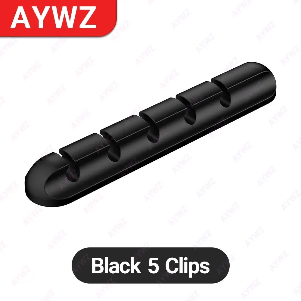 White cable organizer clips with strong adhesive
