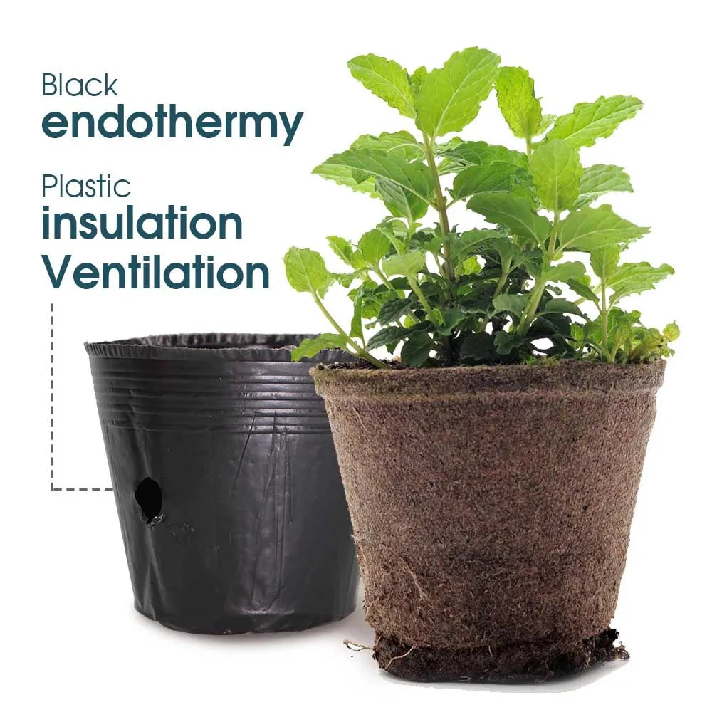 50 stuks Zwarte Plastic Zaailing Kweekzakken – Ademend en Herbruikbaar voor Planten, Bloemen en Groenten