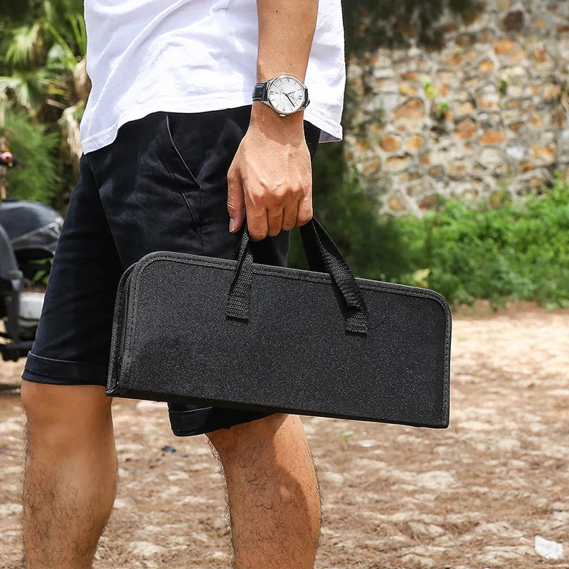 18-delige set van roestvrijstalen BBQ-gereedschap