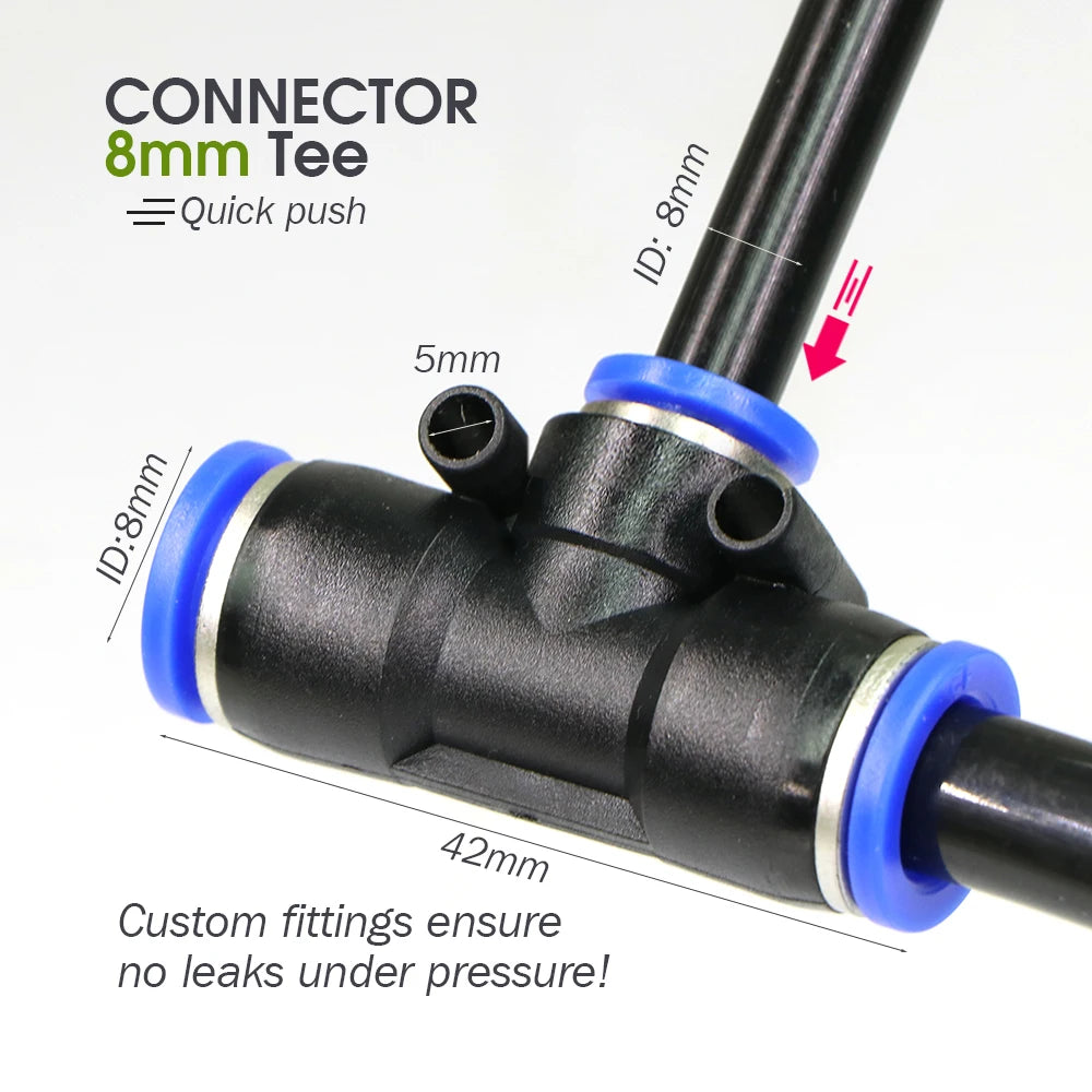 Zwarte 8mm PE-slang 20 cm Flexibele Sproeikop Nevel Bewateringssysteem 45/60/80/100W Zelfaanzuigende Pomp Verstelbare Sproeiset voor de Tuin