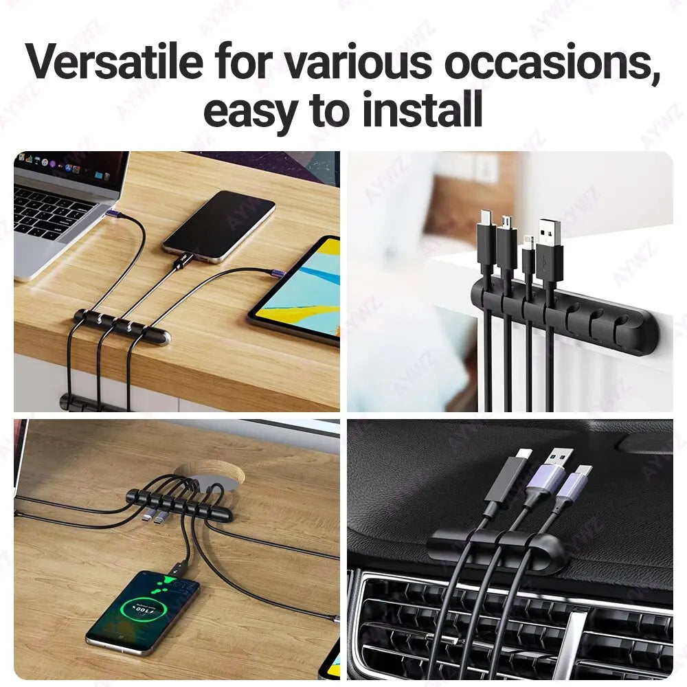 Multi-slot cable clips for audio cables

